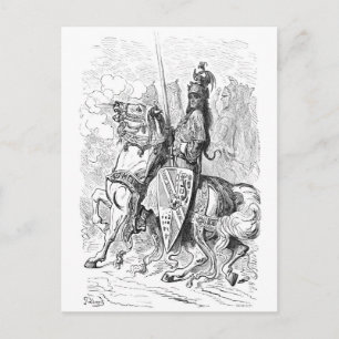 Cartão Postal Conde Roland de Mans e Cavaleiro de Blaives