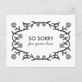 Cartão Postal CONDOLÊNCIAS Desculpe pela perda do seu Rosa da im