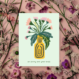 Cartão Postal Condolências pela perda de flores personalizada
