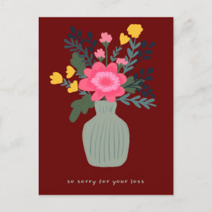 Cartão Postal Condolências pela perda de flores personalizada