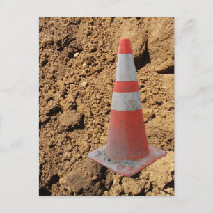 Cartão Postal Cone de Tráfego em Construção DIrt