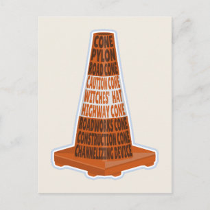 Cartão Postal Cone Orange Taraffic cone