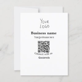 Cartão Postal Conectar-se com o logotipo de empresa QR nome de m