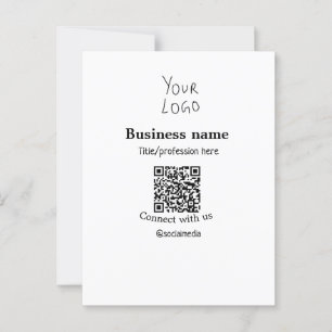 Cartão Postal Conectar-se com o logotipo de empresa QR nome de m
