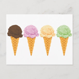 Cartão Postal Cones de sorvete