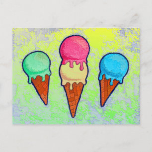 Cartão Postal Cones de sorvete