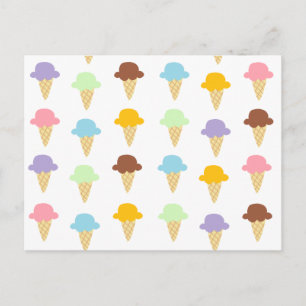 Cartão Postal Cones Sorvetes Coloridos