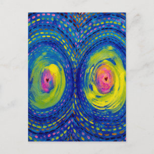 Cartão Postal Conexão Cósmica – Arte Cósmica Abstrata Colorida