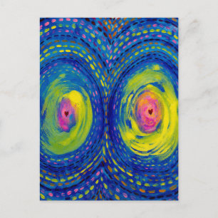 Cartão Postal Conexão Cósmica – Poster de Arte Abstrata Colorida