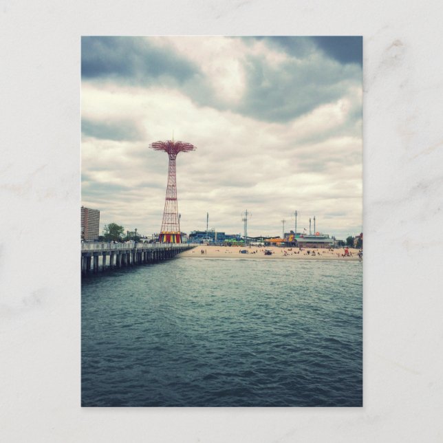 Cartão Postal Coney Island Beach Panorama (Frente)