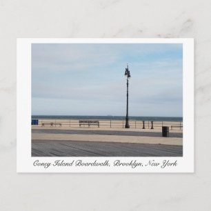Cartão Postal Coney Island Brooklyn Passarela em Inverno