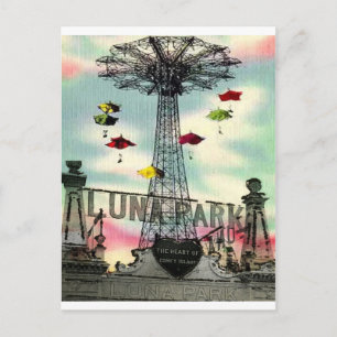 Cartão Postal Coney Island Luna Park Amusement Park Brooklyn ny