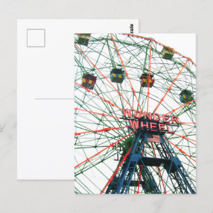 Cartão Postal Coney Island Wonder Wheel Brooklyn Nova Iorque