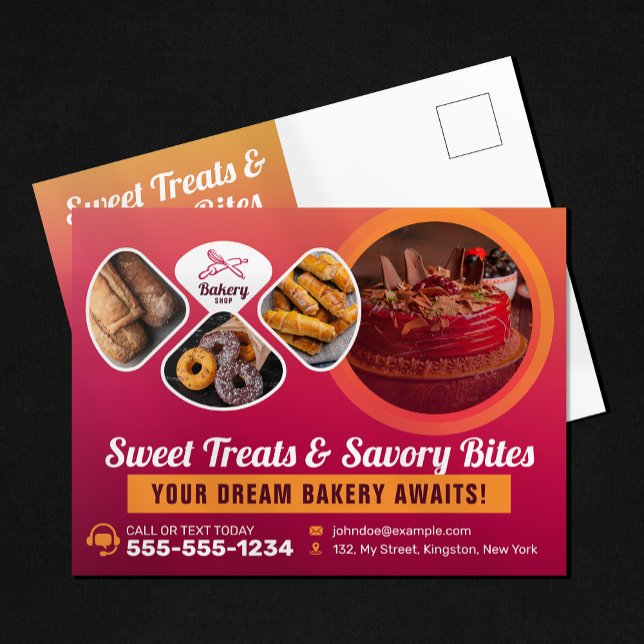 Cartão Postal Confeitaria Profissional Doces Padaria Chef de Pas (Criador carregado)