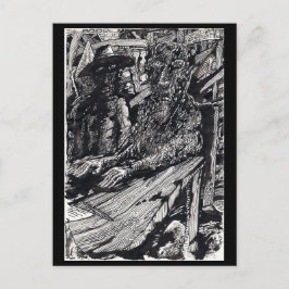 Cartão Postal Confesse! Desenho de tinta da Índia,