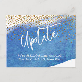Cartão Postal Confetti, Blue Watercolor, Atualização Adiada de C