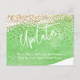Cartão Postal Confetti & Green Brush adiou a atualização do casa