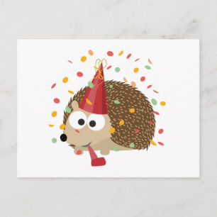Cartão Postal Confetti Party Hedgehog