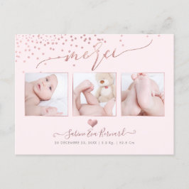 Cartão Postal Confetti//Remerções do Rosa de Faux PixDezines