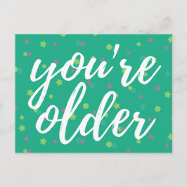 Cartão Postal Confetti Script Birthday