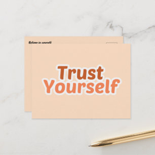 Cartão Postal Confie em Si Mesmo Minimalista Boho Motivacional
