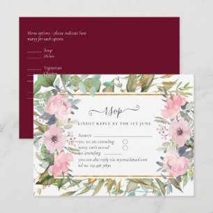 Cartão Postal Confirmação de Casamento Flora de Rosa Bege com Sa