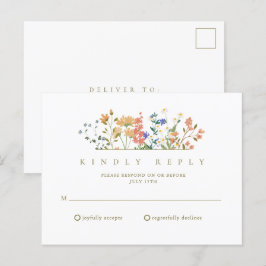 Cartão Postal Confirmação de Presença para Casamento Boho de Flo