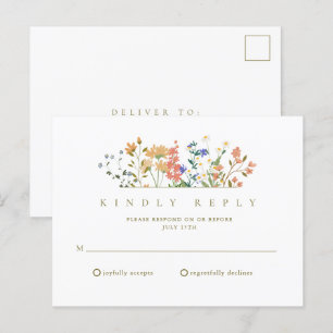 Cartão Postal Confirmação de Presença para Casamento Boho de Flo
