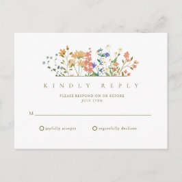 Cartão Postal Confirmação de Presença para Casamento Boho de Flo