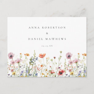 Cartão Postal Confirmação de Presença para Casamento de Flores S