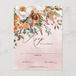 Cartão Postal Confirmação de Presença para Casamento Floral Lara