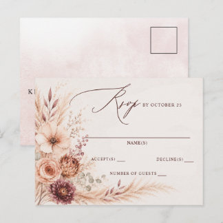 Cartão Postal Confirmação de Presença para Casamento Rústico de