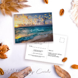 Cartão Postal Confirmação de Presença para Casamento Tropical ao
