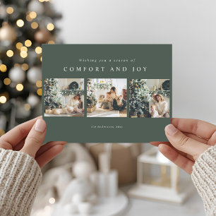 Cartão Postal Conforto e Alegria Foto de Natal Moderna