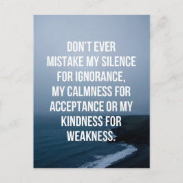Cartão Postal Confunda minhas citações do silêncio