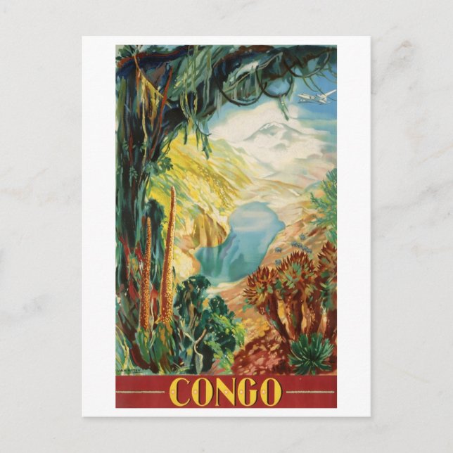 Cartão Postal Congo, Rio Congo, África, paisagem, colheita (Frente)
