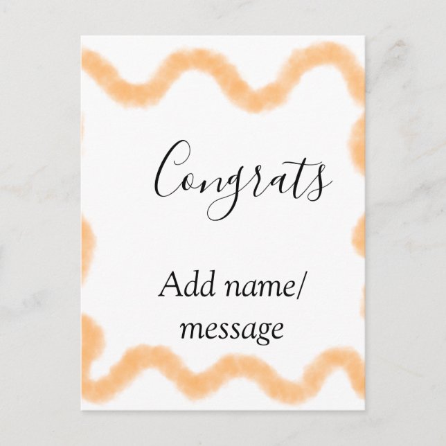 Cartão Postal Congrats orange spiral Spanish border boho retro n (Frente)