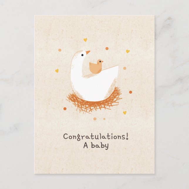 Cartão Postal Congratulations a baby chick (Frente)