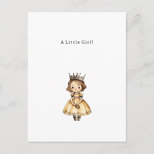 Cartão Postal Congratulations Little Girl New Baby Birth Card (Frente)