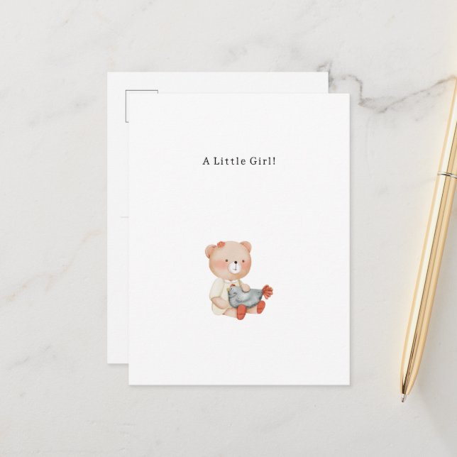 Cartão Postal Congratulations Little Girl New Baby Birth Card (Frente/Verso In Situ)