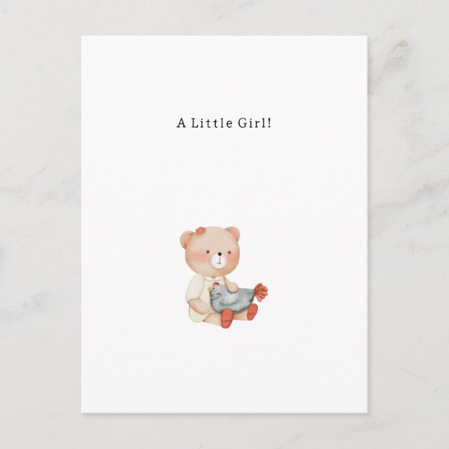 Cartão Postal Congratulations Little Girl New Baby Birth Card (Frente)