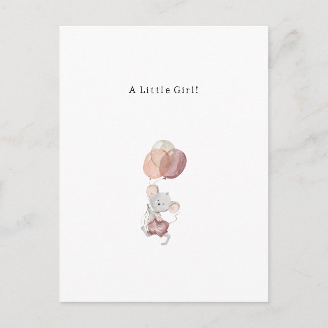 Cartão Postal Congratulations Little Mouse New Baby Birth Card (Frente)