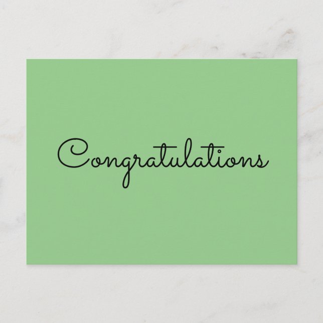 Cartão Postal congratulations simple minimal text style card (Frente)