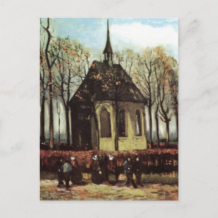 Cartão Postal Congregação na Igreja, Nuenen por Vincent van Gogh