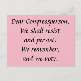 Cartão Postal Congressista resiste persiste lembre-se de votar