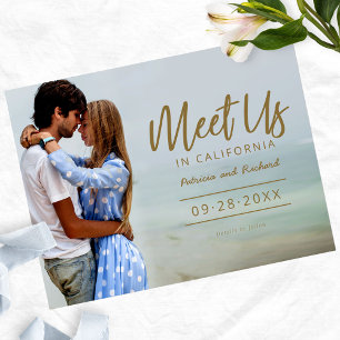 Cartão Postal Conheça-nos no Casamento de Destino Salvar a Data 