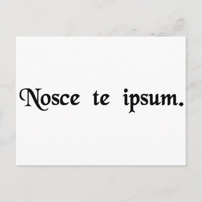 Cartão Postal Conhece-te a ti mesmo. (Frente)