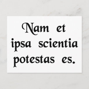 Cartão Postal Conhecimento é poder.