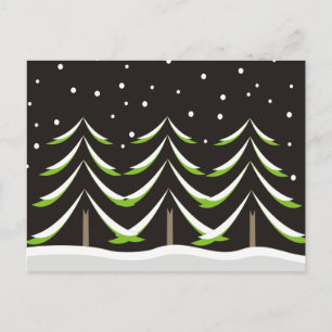 Cartão Postal Coníferas no inverno