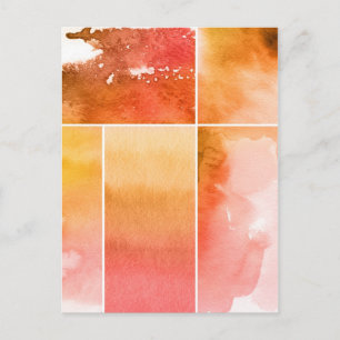 Cartão Postal Conjunto de abstrato de aquarelas pintado à mão